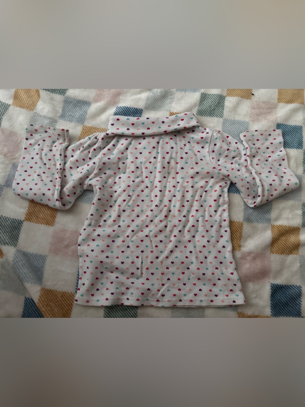Garanimals White Long Sleeve Top with Multicolor Hearts